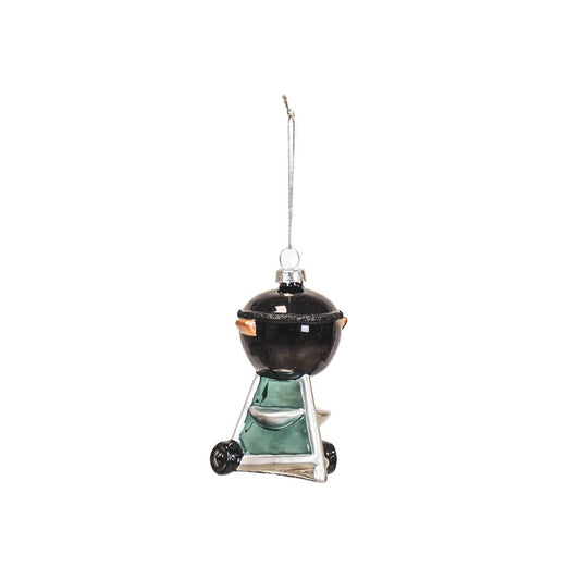 Ornament - Kersthanger - Barbecue - Glas - Zwart - 5x5x9,5cm