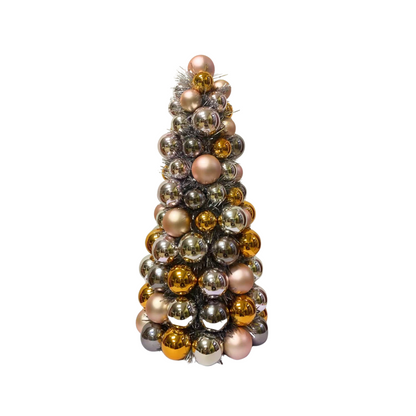 Kerstdecoratie - Kerstballen - Kerstdecoratie - Polystyreen - Taupe/Oranje - 19x41 cm