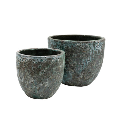 Plantenpot - Laki relic jade set Ø36/25 x H34/25 cm - (set van 2 stuks)