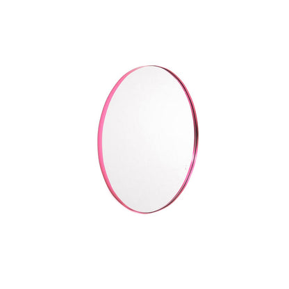 Mirror - wandspiegel rond - metaal - roze - Ø60cm