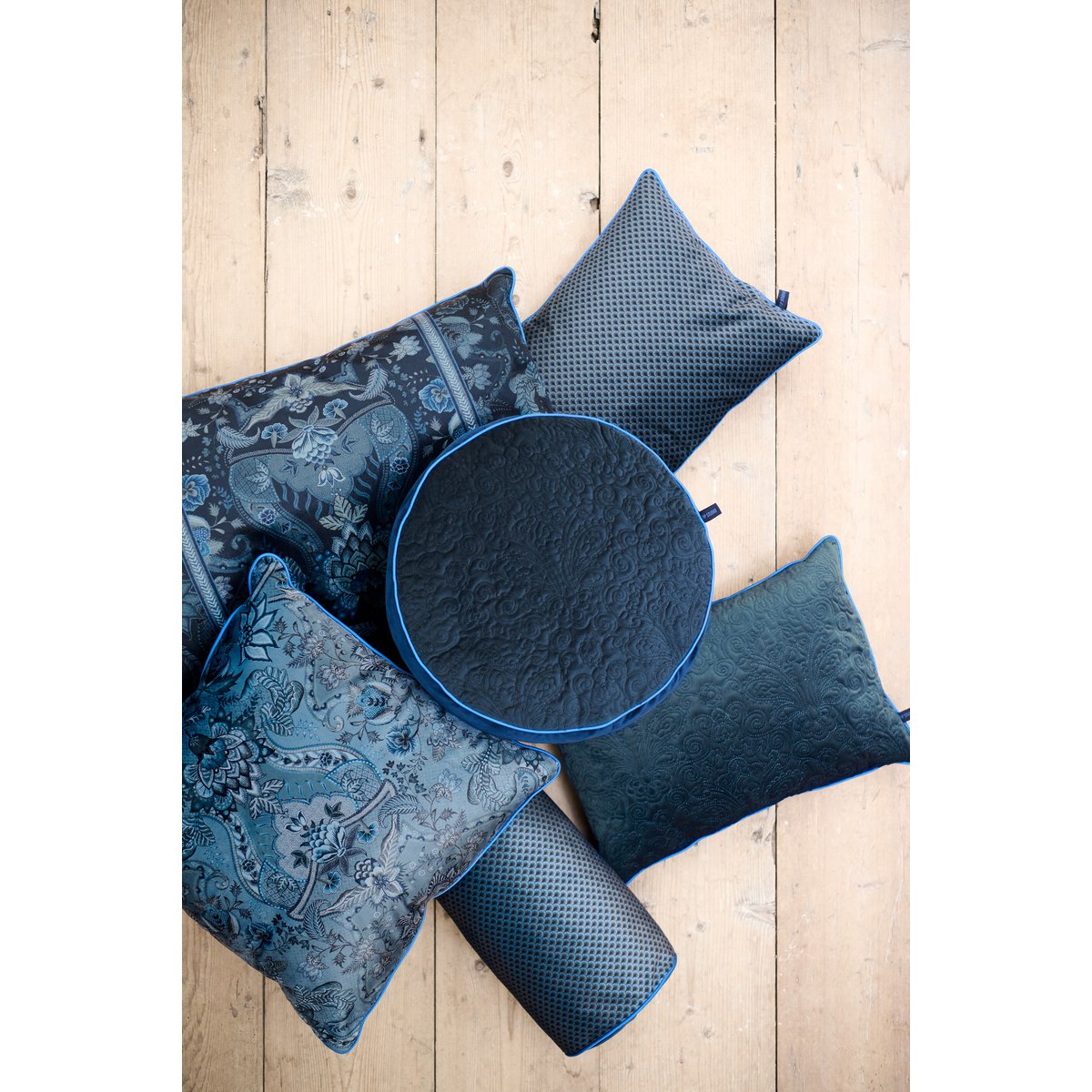 Ronde kussen Blauw