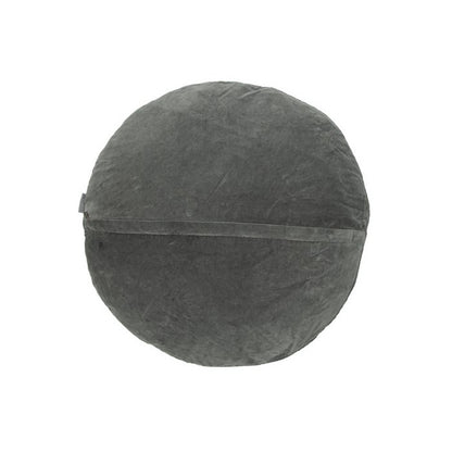 Rond Fluwelen Kussen Ruches donkergrijs 60cm