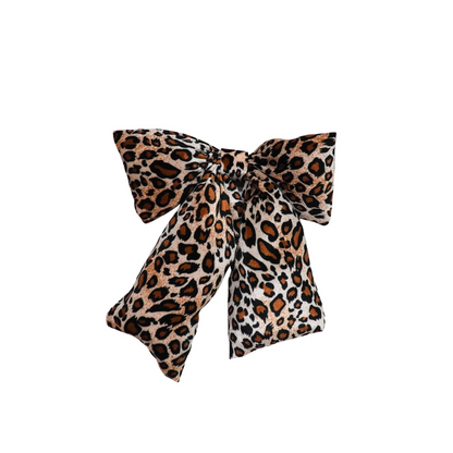 Kerstdecoratie - Strik - Panter - Fluweelachtig - 32x40cm