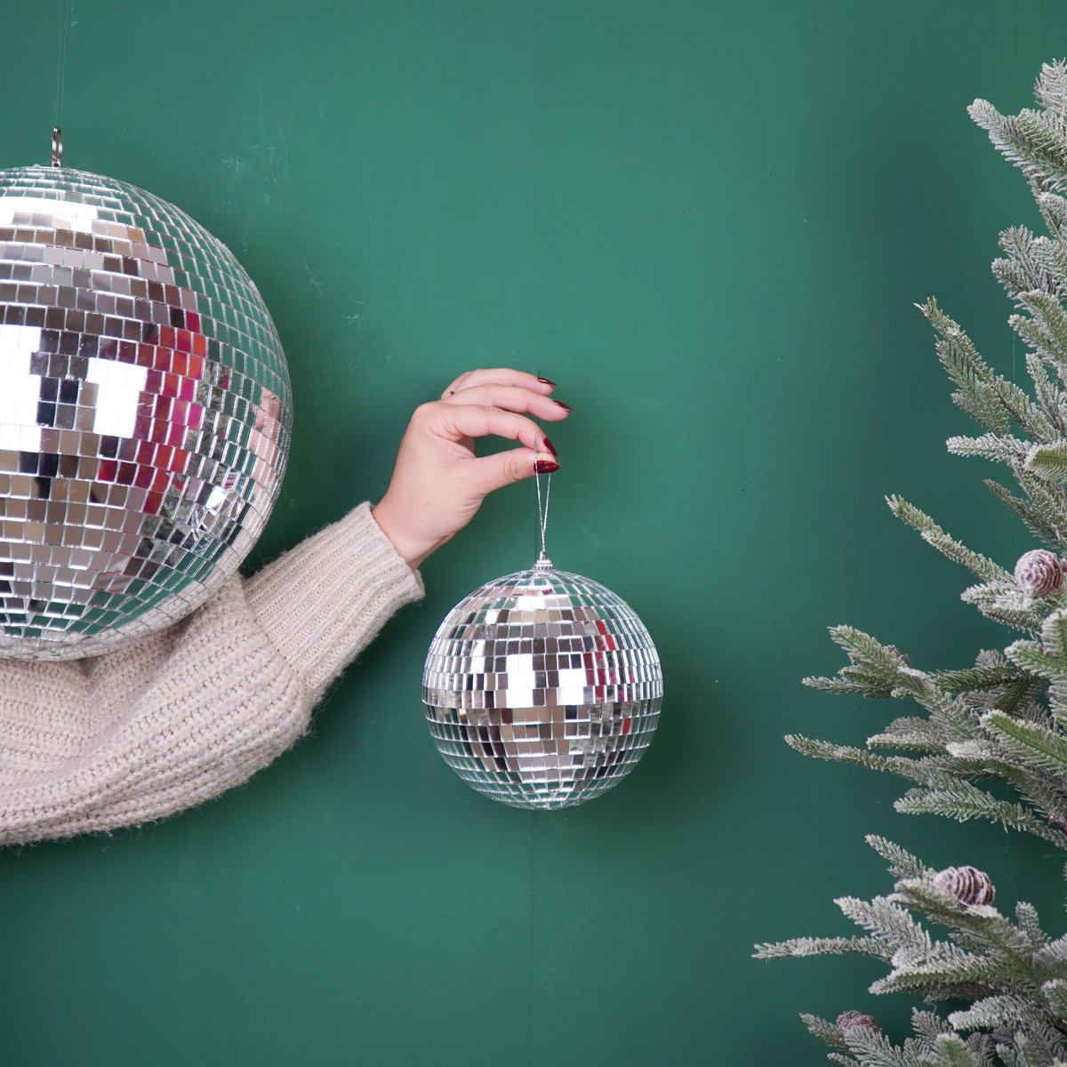 Kerstdecoratie - Kersthanger - Discobal - Schuim - Zilver - 15x15x15cm