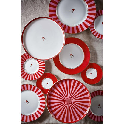 Mini Cake dienblad Love Birds Stripes Red-Pink 24cm
