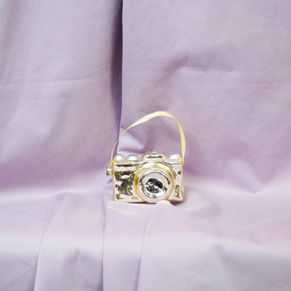 Kersthanger - Camera - Glas - Goud - 8x5x4cm