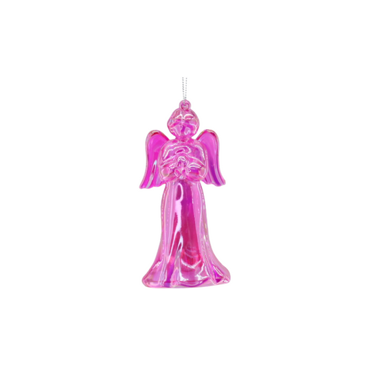 Ornament - Engel - Kunststof - Roze - 6x5,5x11 cm