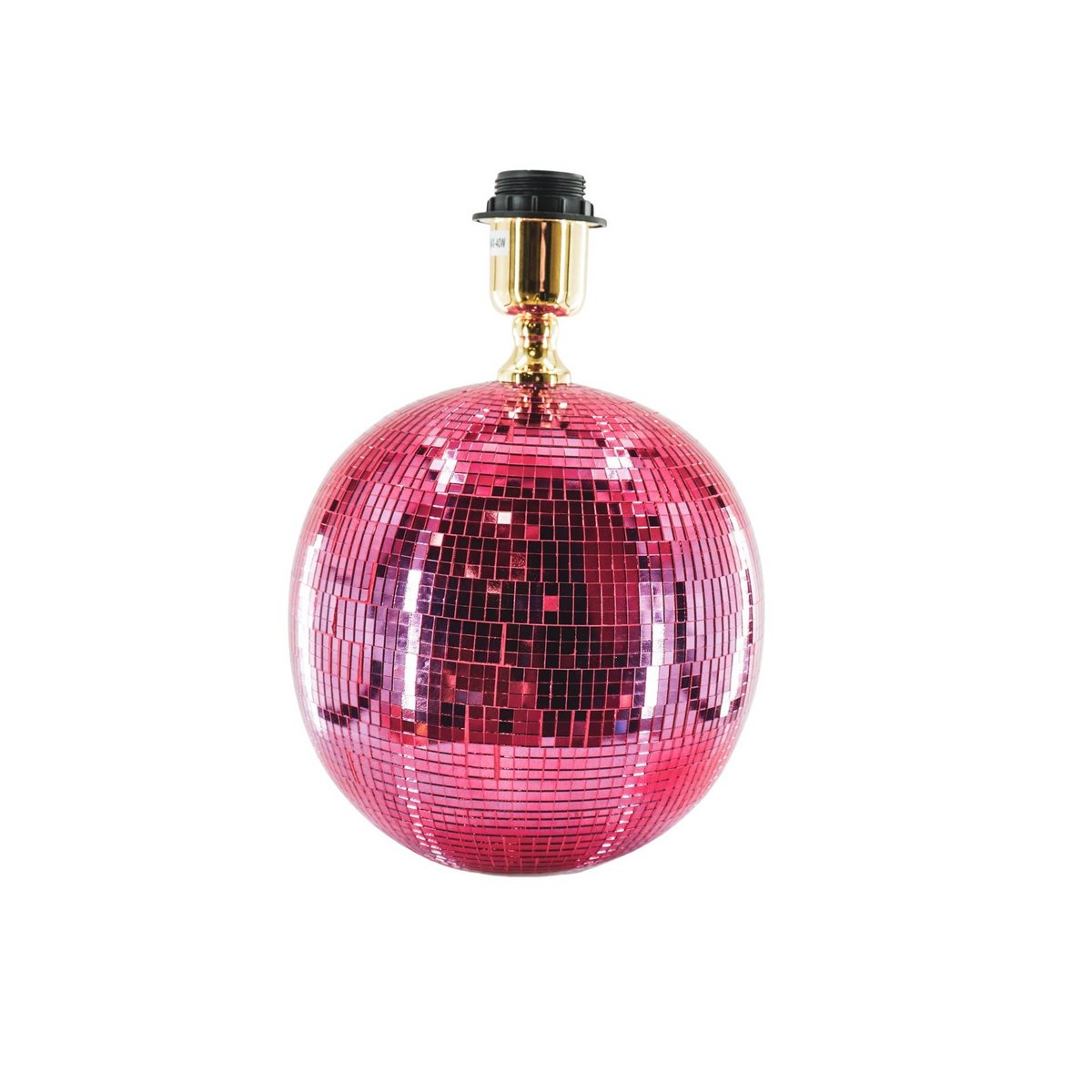 Lamp - Disco Ball - Glas - roze - 20x20x20cm