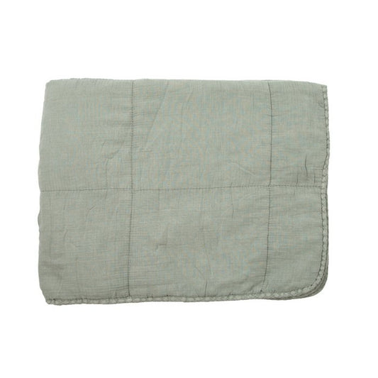 Gewatteerde katoenen plaid Charlotte oudblauw 70x240