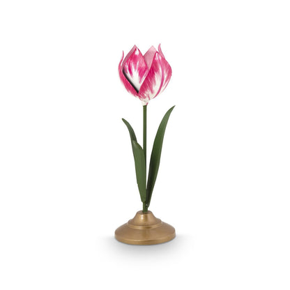 Kandelaar houder metaal tulp roze