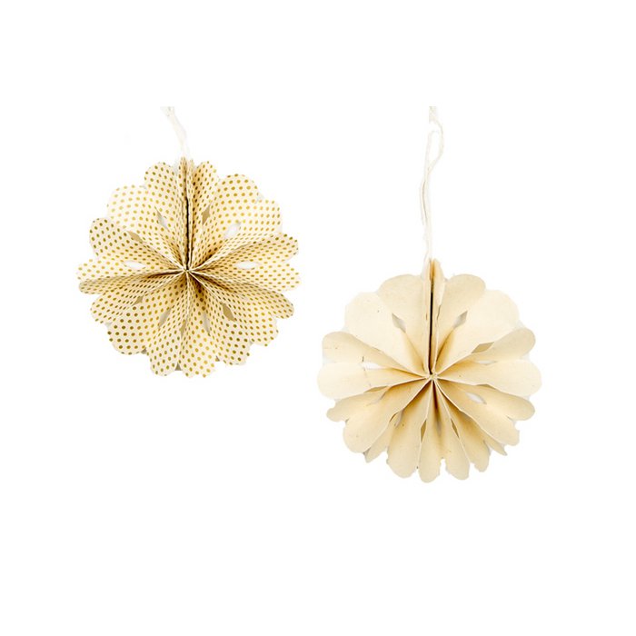 Decoratie Rozet XS naturel set/2