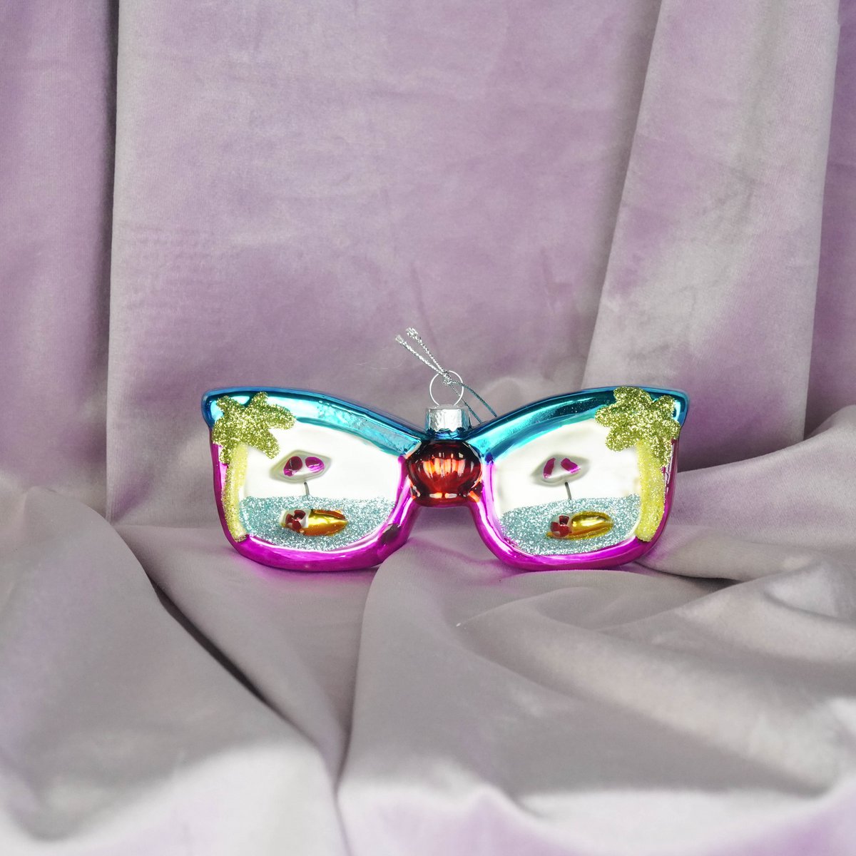Kersthanger - Disco-zonnebril - Meerkleurig - 13,5x2x4cm