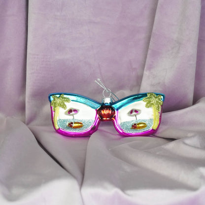 Kersthanger - Disco-zonnebril - Meerkleurig - 13,5x2x4cm