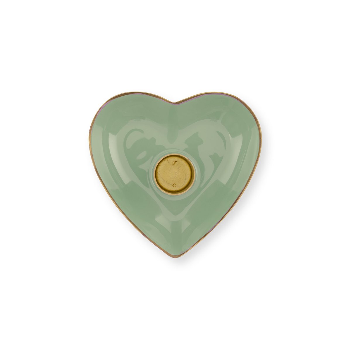 Set/2 kandelaar houder metaal heart groen
