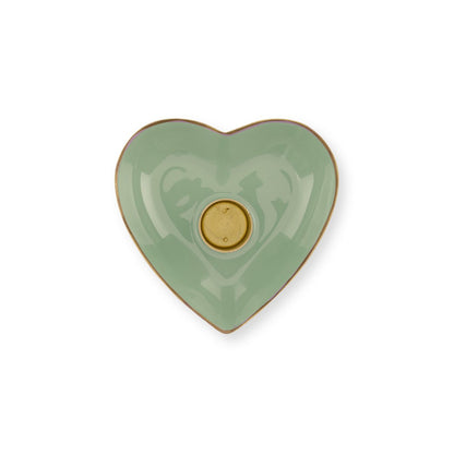 Set/2 kandelaar houder metaal heart groen