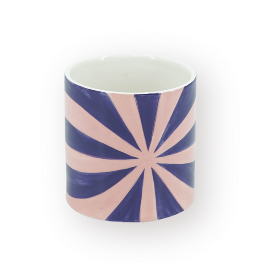 Pot - Flowerpot - Swirl - Blue/Pink - 15.5x15.5x16cm