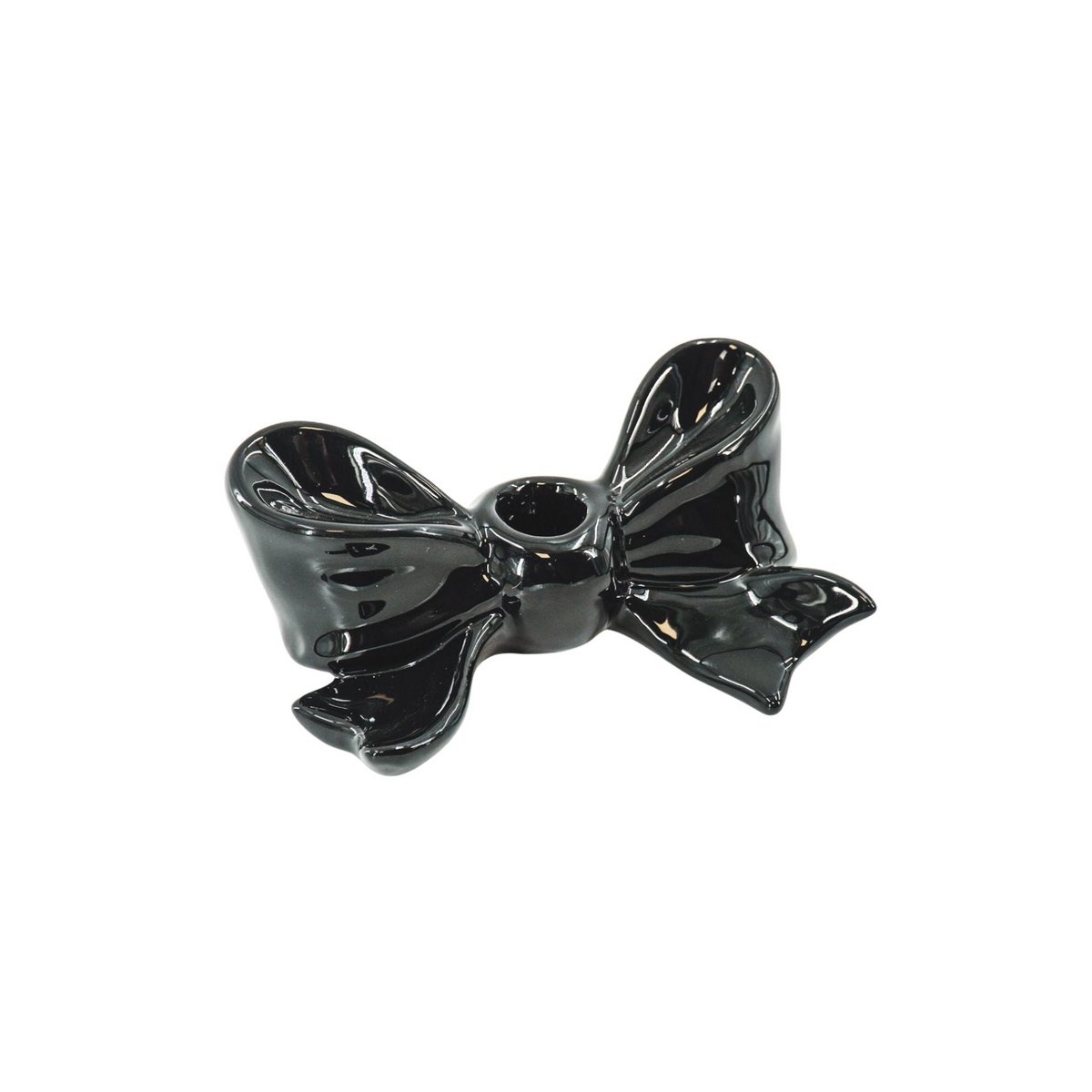 Kandelaar- Bow-keramiek- Black- 18x9x7 cm