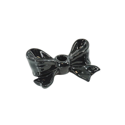Kandelaar- Bow-keramiek- Black- 18x9x7 cm
