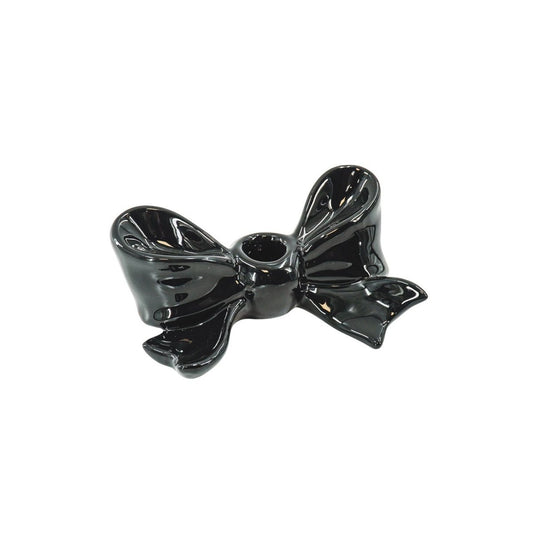 Kandelaar- Bow-keramiek- Black- 18x9x7 cm