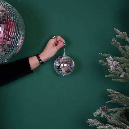 Kerstdecoratie - Kersthanger - Discobal - Schuim - Zilver - 10x10x10cm