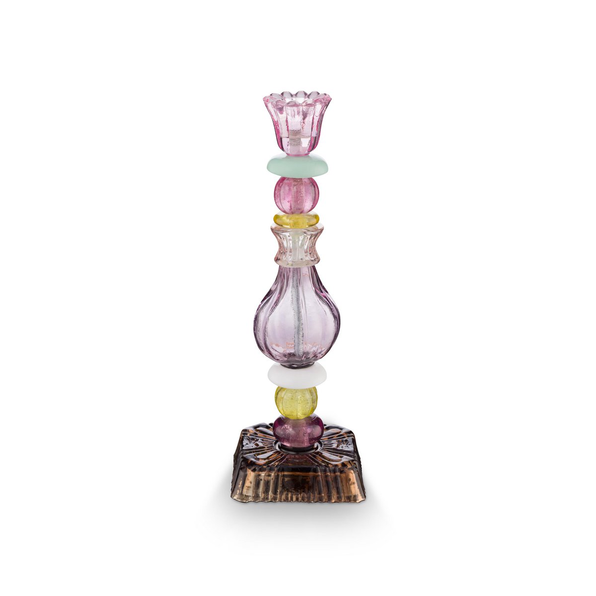 Kandelaar houder glas lila