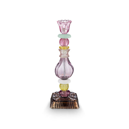 Kandelaar houder glas lila