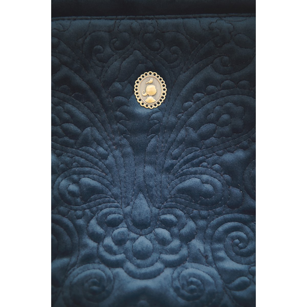 Cosmetic Purse Small Velvet Quiltey Days Blue