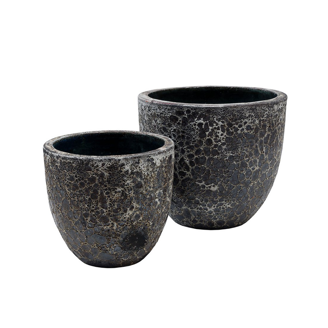 Plantenpot - Laki relic black set Ø36/25 x H34/25 cm - (set van 2 stuks)