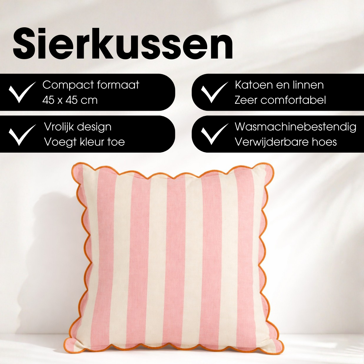 Sierkussen  Roze