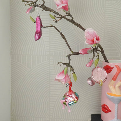 Kersthanger -Flamingo in bikini - Roze - 7,5x7,5x11,5cm