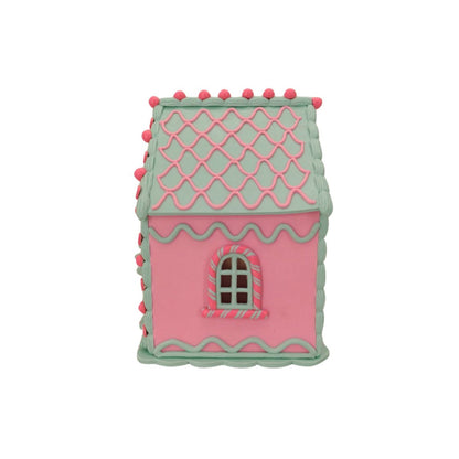 LED - Candy House - Polyresin - Roze/Mint - 13x18,5cm