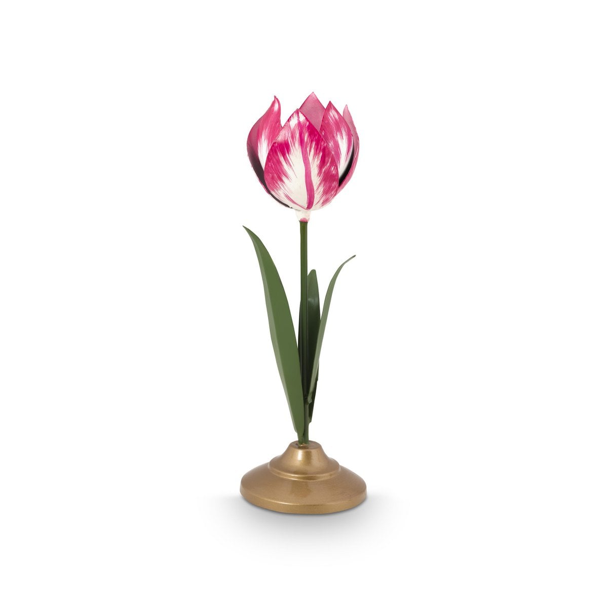 Kandelaar houder metaal tulp roze