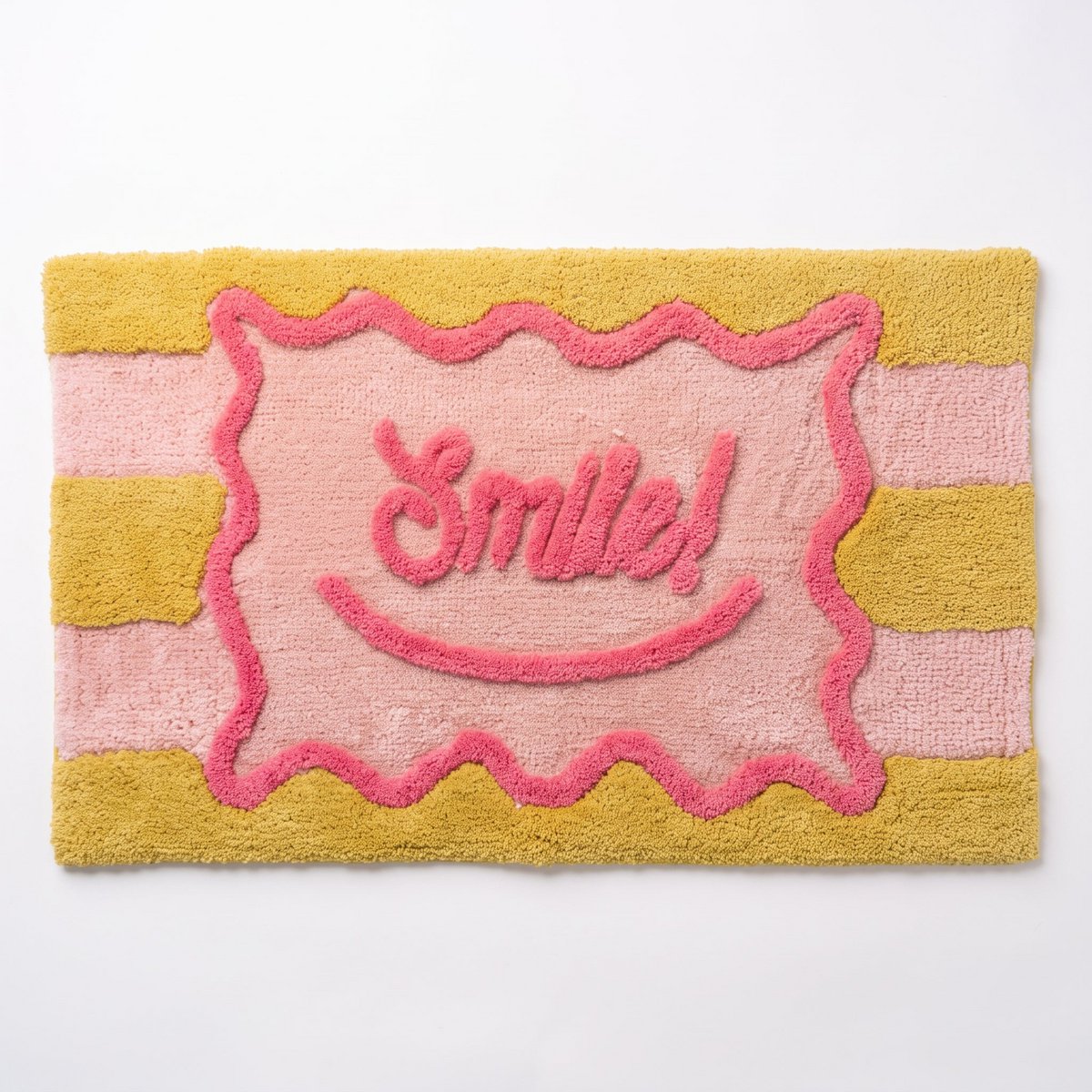 Badmat - Blokken - Roze/ Blauw/ Geel - 80x50x1 cm
