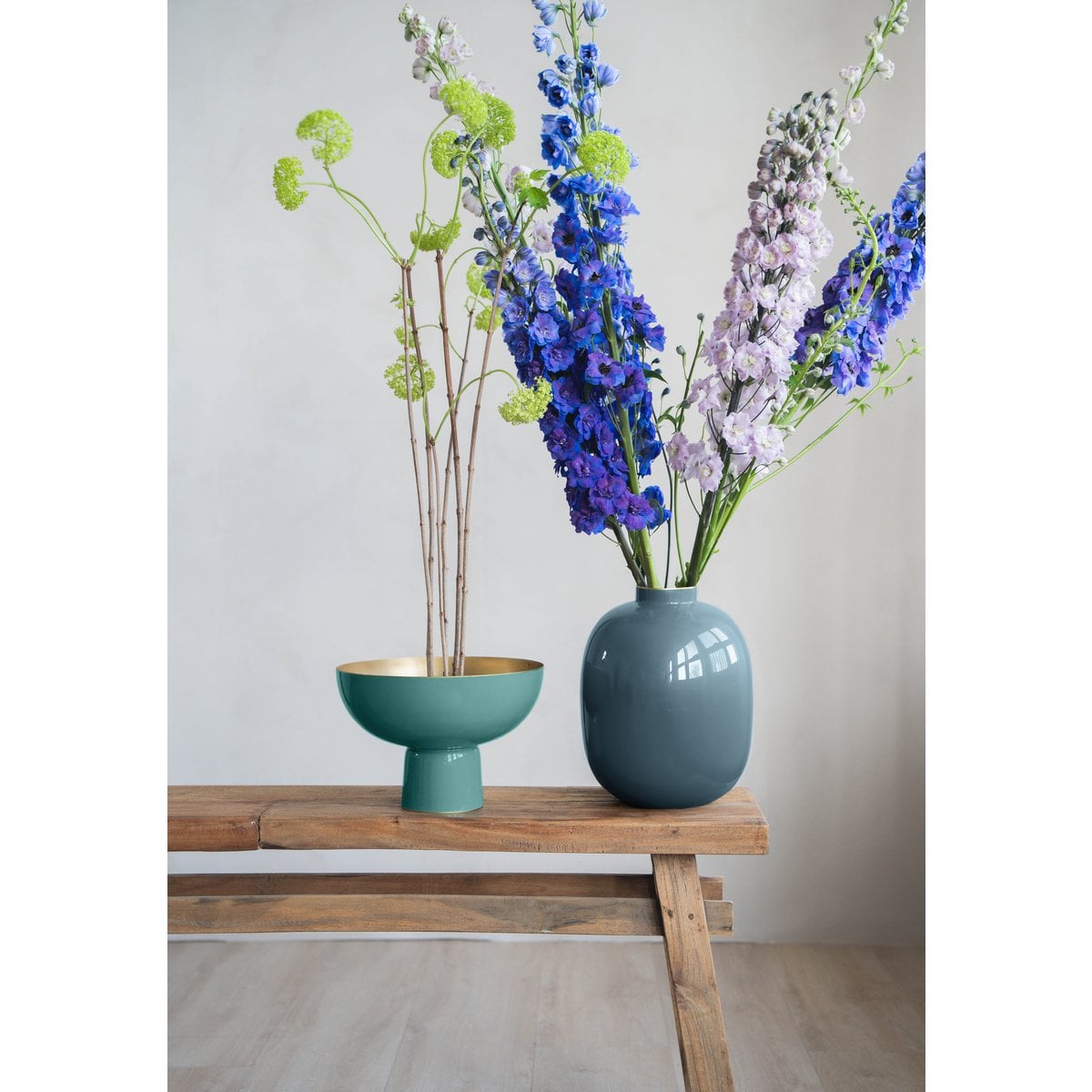 Hoge dienblad licht blauw