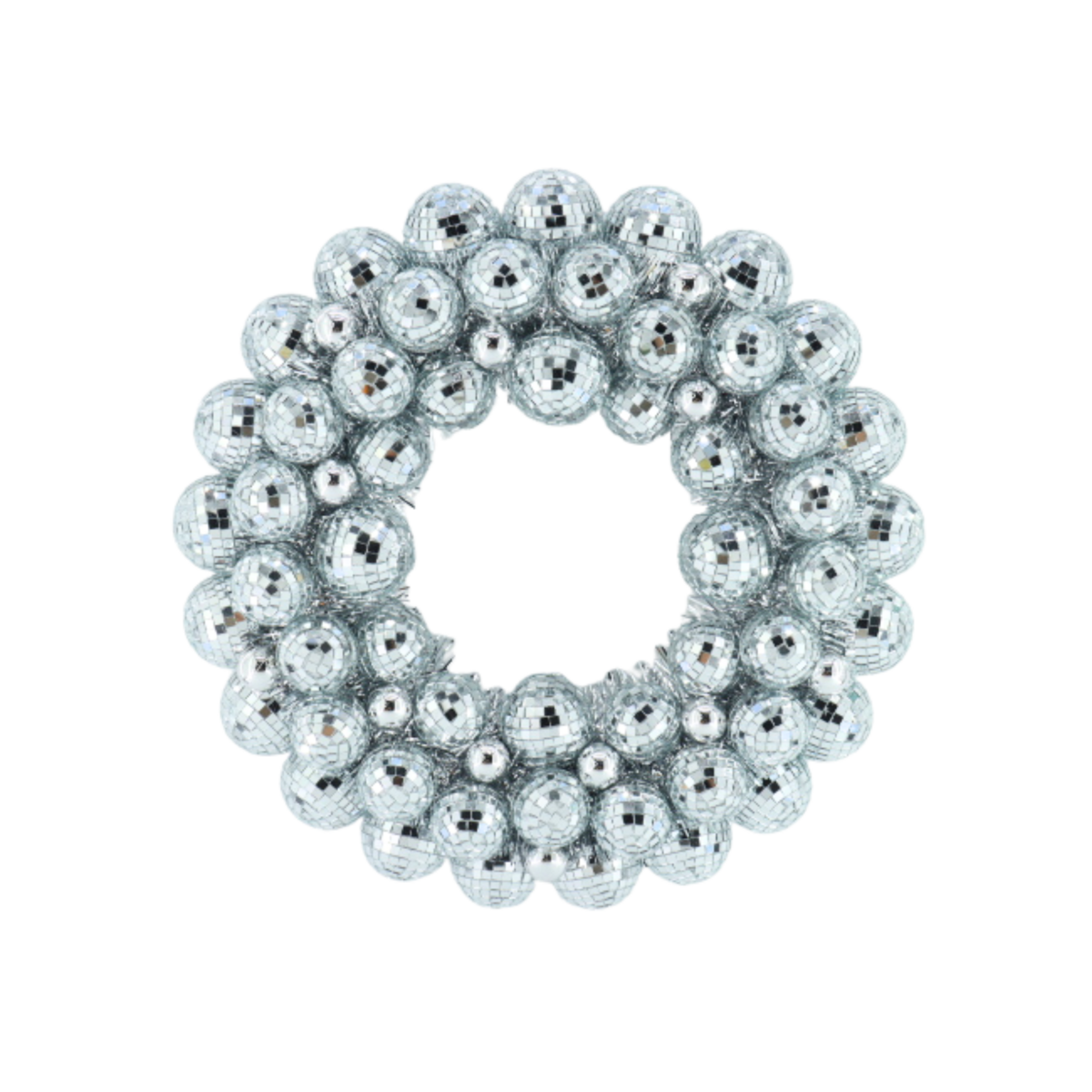 Kerstkrans - Disco - Kunststof - Zilver - 40×40×7,5cm
