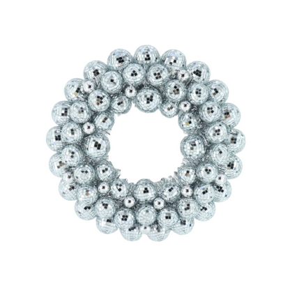 Kerstkrans - Disco - Kunststof - Zilver - 40×40×7,5cm