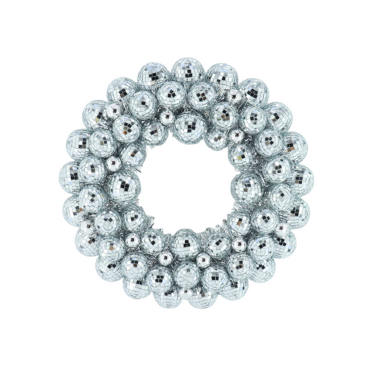 Kerstkrans - Disco - Kunststof - Zilver - 40×40×7,5cm