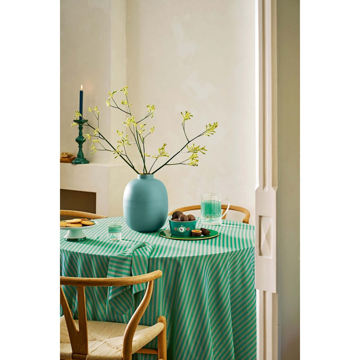 Vaas metaal mat light blauwe