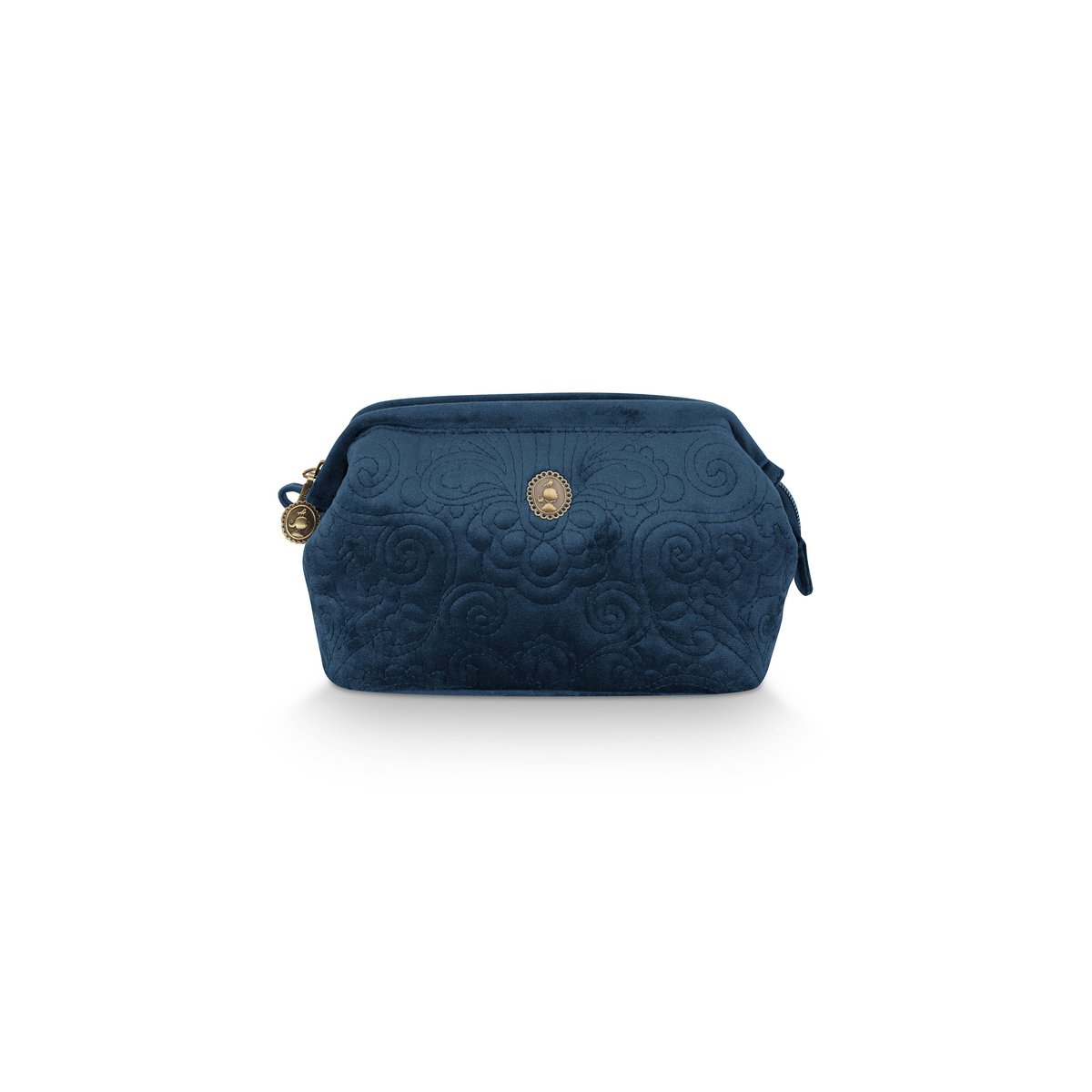 Cosmetic Purse Small Velvet Quiltey Days Blue