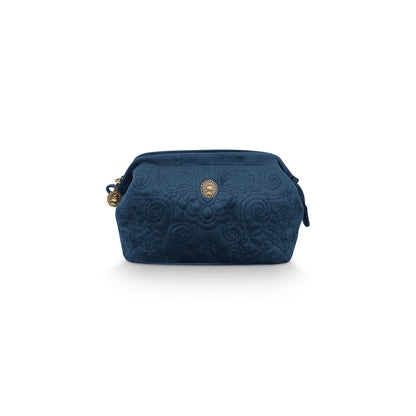 Cosmetic Purse Small Velvet Quiltey Days Blue