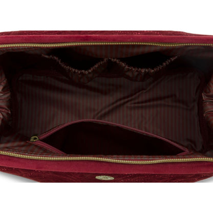 Cosmetic Purse Extra Large Velvet Quiltey Days Red