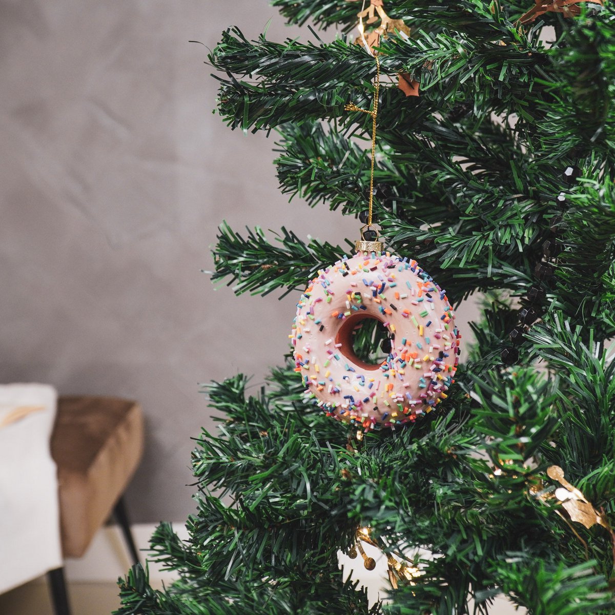 Kersthanger - Donut - Glas - 9,5x3,5cm