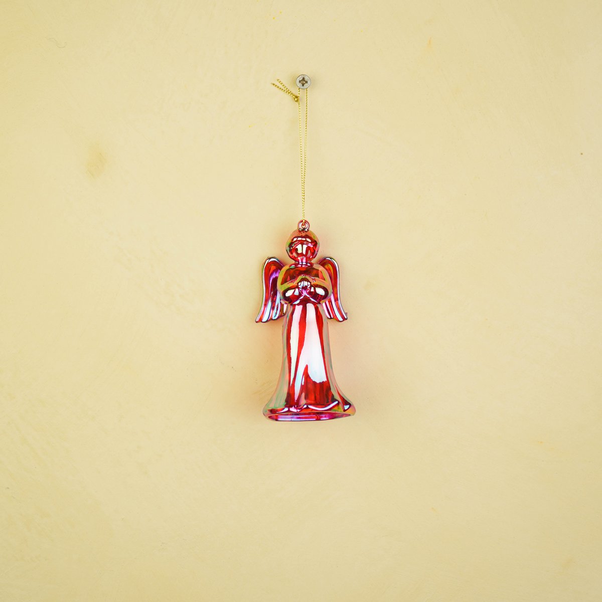 Ornament - Engel - Kunststof - Rood - 6x5,5x11 cm