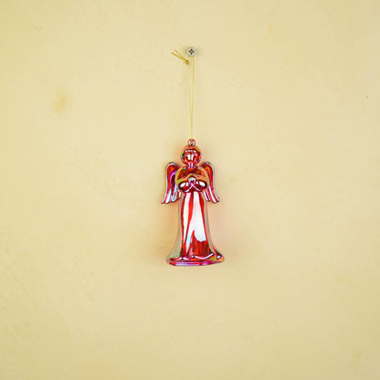 Ornament - Engel - Kunststof - Rood - 6x5,5x11 cm