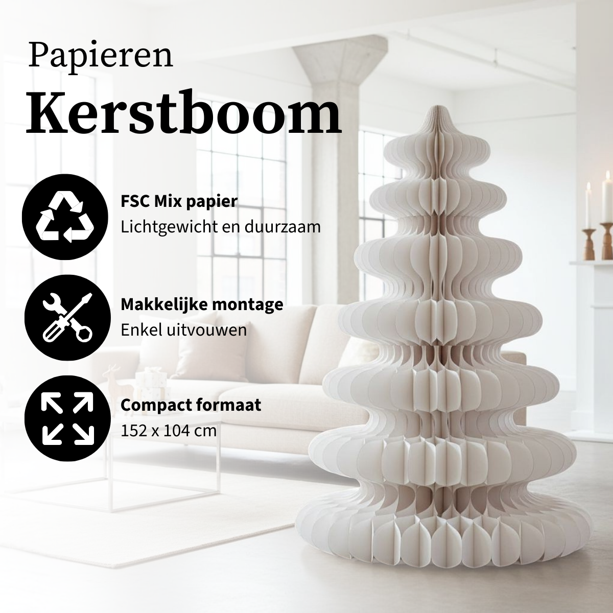 Decoratieve kerstboom  Wit