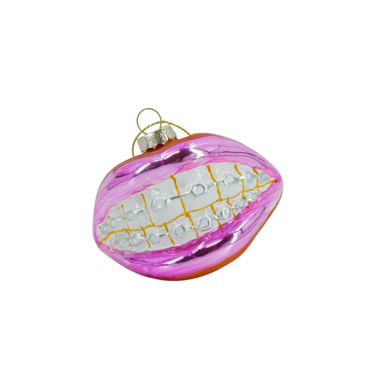 Ornament - Kersthanger - Beugel Lipglas - Roze - 9x6,5x6,5cm