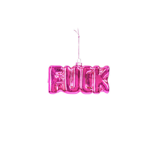 Ornament - Kersthanger - Fuck - Roze - Glas - 4,5x3,5x7,5cm