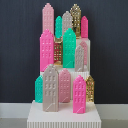 Bloemvaas - Huisvaas - Keramiek - Neon Pink -5x4,5x14,5 cm
