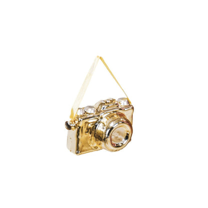 Kersthanger - Camera - Glas - Goud - 8x5x4cm