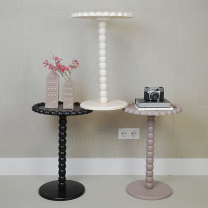 Bijzettafel - Rond - Taupe - MDF - 38X55cm